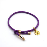 HKM-511315 3D Hard Gold Geometric Pendant on Milan Rope Bracelet - Unisex Design in Durable Cowhide
