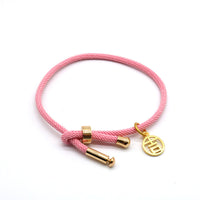 HKM-511315 3D Hard Gold Geometric Pendant on Milan Rope Bracelet - Unisex Design in Durable Cowhide