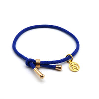 HKM-511315 3D Hard Gold Geometric Pendant on Milan Rope Bracelet - Unisex Design in Durable Cowhide