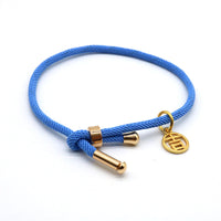 HKM-511315 3D Hard Gold Geometric Pendant on Milan Rope Bracelet - Unisex Design in Durable Cowhide