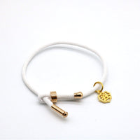 HKM-511315 3D Hard Gold Geometric Pendant on Milan Rope Bracelet - Unisex Design in Durable Cowhide