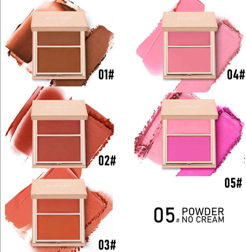 HKM-581779 Double-Take Cream & Powder Blush Duo for Effortless Definition and Warmth - 6.5g