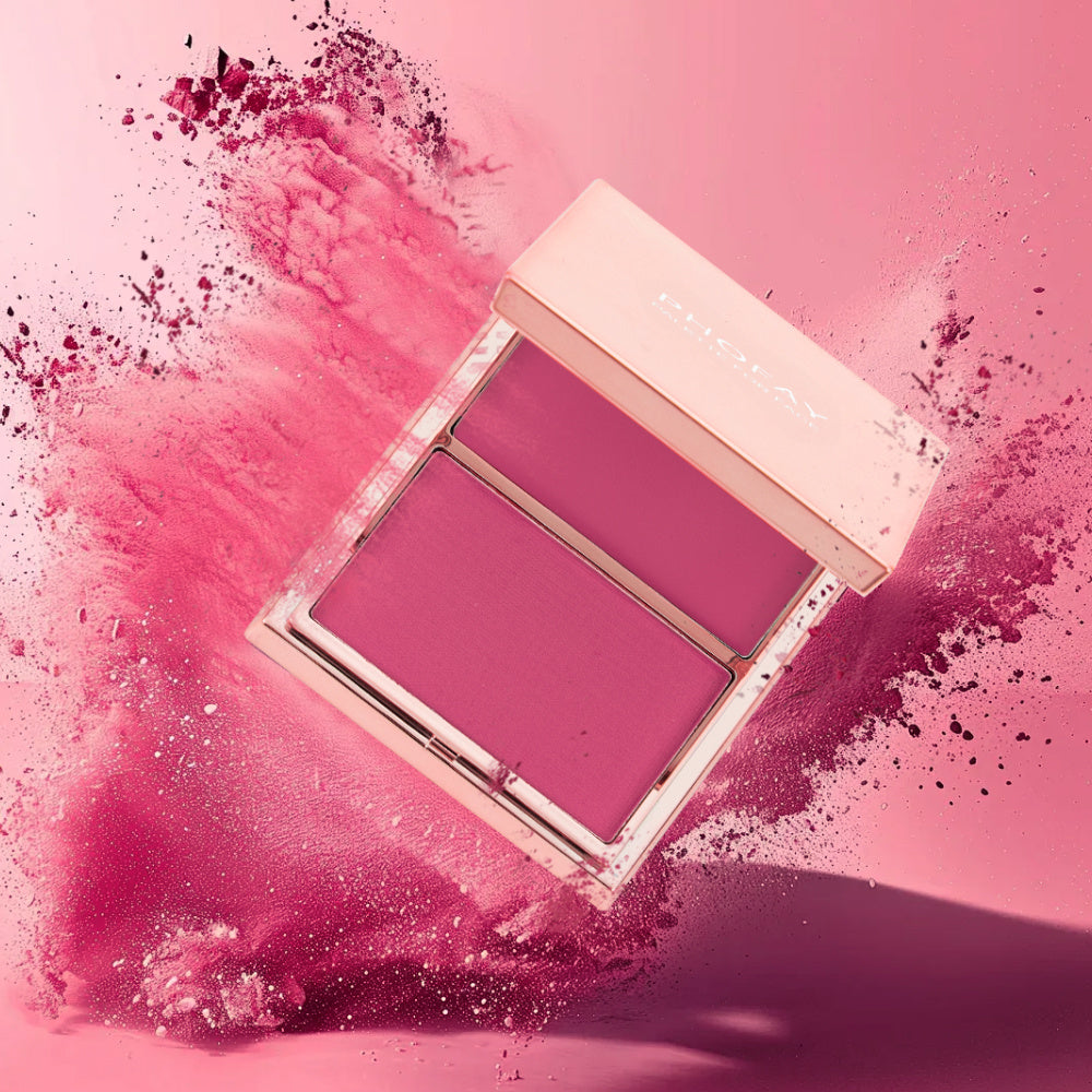 HKM-581779 Double-Take Cream & Powder Blush Duo for Effortless Definition and Warmth - 6.5g
