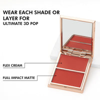 HKM-581779 Double-Take Cream & Powder Blush Duo for Effortless Definition and Warmth - 6.5g