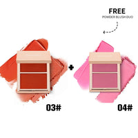 HKM-581779 Double-Take Cream & Powder Blush Duo for Effortless Definition and Warmth - 6.5g