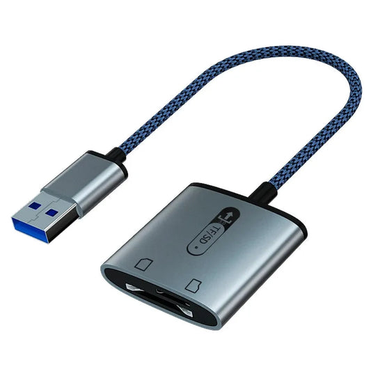 KTX-576019 Dual Port USB 3.0 OTG Card Reader for TF/SD Cards - Simultaneous Access