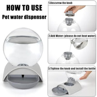 HKM-384467 Automatic 2.8L Cat and Dog Water Dispenser with Detachable Bowl and Siphon Design