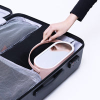 HKM-384211 Portable Makeup Mirror with LED Light and Touch Control, Ideal for Travel and Desktop Use