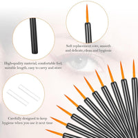 HKM-447571 Ultra-Fine Disposable Eyeliner Brushes - 100-Pack Black Applicators for Precise Make-Up Application