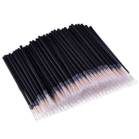 HKM-447571 Ultra-Fine Disposable Eyeliner Brushes - 100-Pack Black Applicators for Precise Make-Up Application