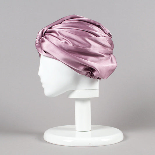 HKM-658195 Silk and Satin Hair Hat for Curly Hair - Sun Protection and Warmth, Floral Design, One Size, Available in Multiple Colors