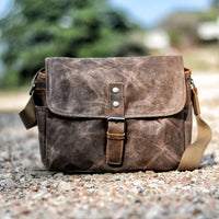 HKM-368019 Waterproof Oil Wax Canvas DSLR Camera Bag for Men - Multi-functional Retro Shoulder Bag