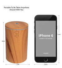 HKM-156499 USB Wood Grain Aroma Diffuser and Humidifier for Vehicles, 2-8 Hour Timer, Compact Design