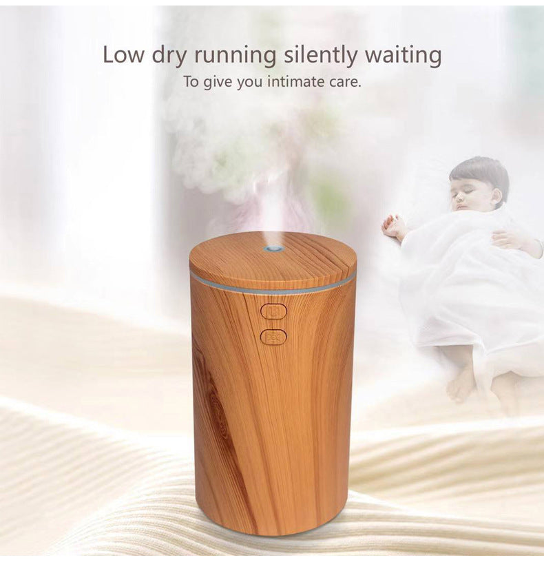 HKM-156499 USB Wood Grain Aroma Diffuser and Humidifier for Vehicles, 2-8 Hour Timer, Compact Design