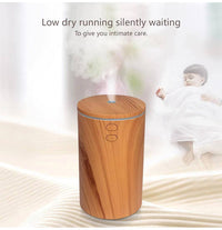 HKM-156499 USB Wood Grain Aroma Diffuser and Humidifier for Vehicles, 2-8 Hour Timer, Compact Design