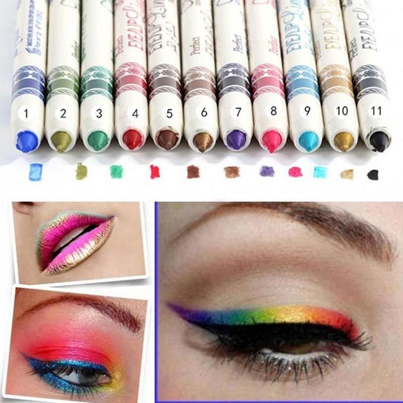 HKM-413651 12-Color Eyeliner, Highlighter, and Eye Shadow Pen Set for Versatile Makeup Looks