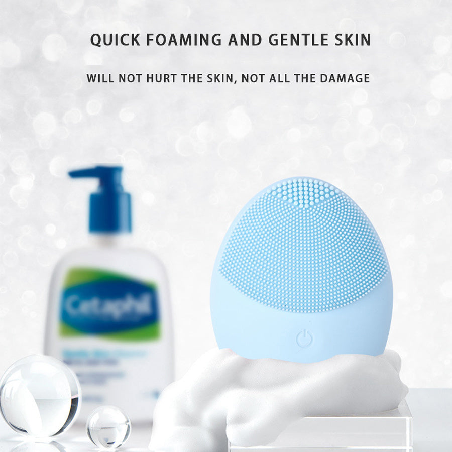 HKM-849363 Foaming Waterproof Silicone Face Cleanser with Sonic Wave Technology
