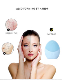 HKM-849363 Foaming Waterproof Silicone Face Cleanser with Sonic Wave Technology