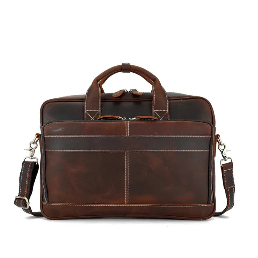KTX-138835 Genuine Leather Crossbody Briefcase for Men - Versatile Laptop Business Bag