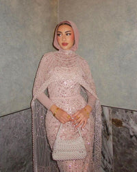 HKM-156435 Elegant Pink Dress for Women - EZ25171 Design