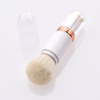 HKM-707411 Retractable Double-Head Portable Makeup Brush with Nylon Bristles