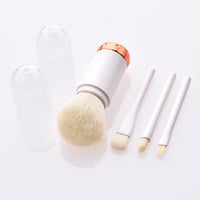 HKM-707411 Retractable Double-Head Portable Makeup Brush with Nylon Bristles
