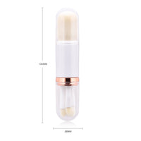 HKM-707411 Retractable Double-Head Portable Makeup Brush with Nylon Bristles