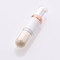 HKM-707411 Retractable Double-Head Portable Makeup Brush with Nylon Bristles