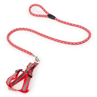 HKM-253907 Reflective Nylon Braided Traction Rope and Adjustable Chest Strap for Dogs