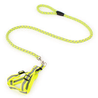 HKM-253907 Reflective Nylon Braided Traction Rope and Adjustable Chest Strap for Dogs