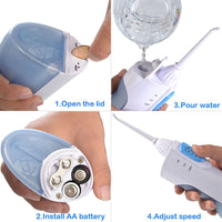 HKM-815443 Portable Water Dental Flosser with Battery Operation for Effective Oral Cleaning