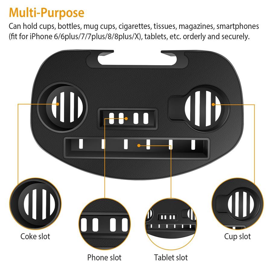 HKM-187539 Cup Holder Side Tray for Zero Gravity Chairs - Fits Beverage Cans and Mobile Devices