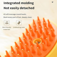 HKM-806547 Rechargeable 3-in-1 Cat Steam Brush with Massage Function for Grooming and Hair Removal