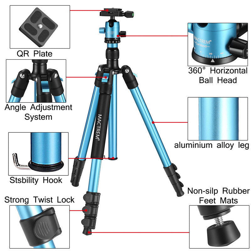 KTX-167315 CT62 Portable Tripod for Mobile Phone Photography - Adjustable Height up to 162cm