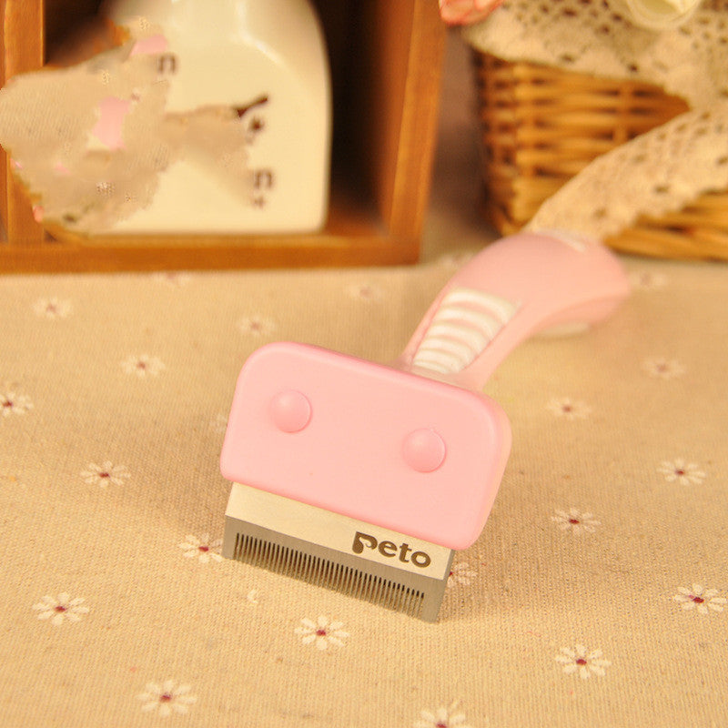 HKM-641555 Pet Hair Remover Tool for Dogs and Cats - Easy-to-Use Engineering Plastic and Stainless Steel Design, Available in Cherry Blossom, Mint, and Gray
