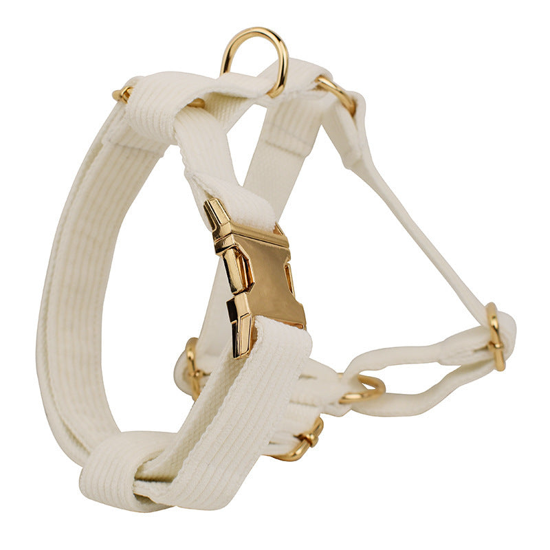 HKM-447891 Velvet Fabric Dog Collar with Bow, Flower, Vest, and Leash Accessories