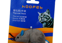 HKM-772755 Interactive Cat Toy Set with 3 Pieces: Molar-Resistant Sisal Mouse and Bell Ball
