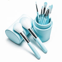 HKM-163859 8-Piece Makeup Brush Set with Wooden Handles for Foundation, Blush, and Eye Shadow Application