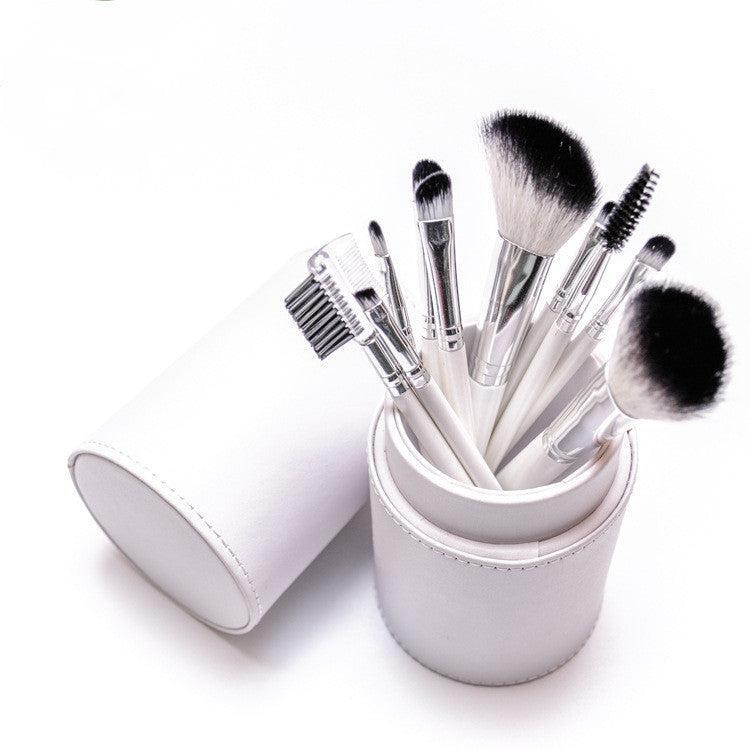 HKM-163859 8-Piece Makeup Brush Set with Wooden Handles for Foundation, Blush, and Eye Shadow Application
