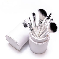 HKM-163859 8-Piece Makeup Brush Set with Wooden Handles for Foundation, Blush, and Eye Shadow Application