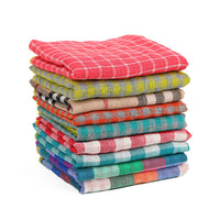HKM-141971 Plaid Double-Sided Cotton Pet Scarf - Stylish Lattice Design for Pets
