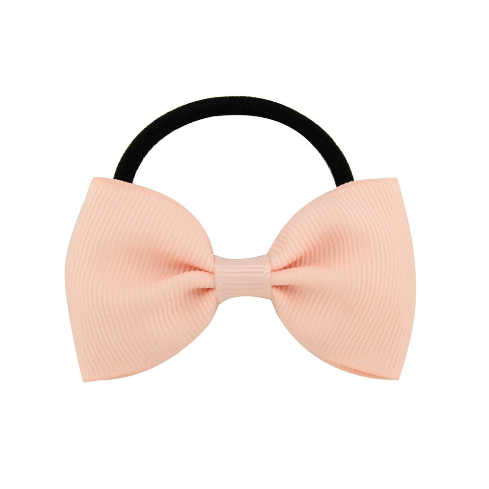 HKM-539475 Fashionable Children's Bow Hair Circle for Girls - Soft Elastic Hoop, 4.5cm Diameter
