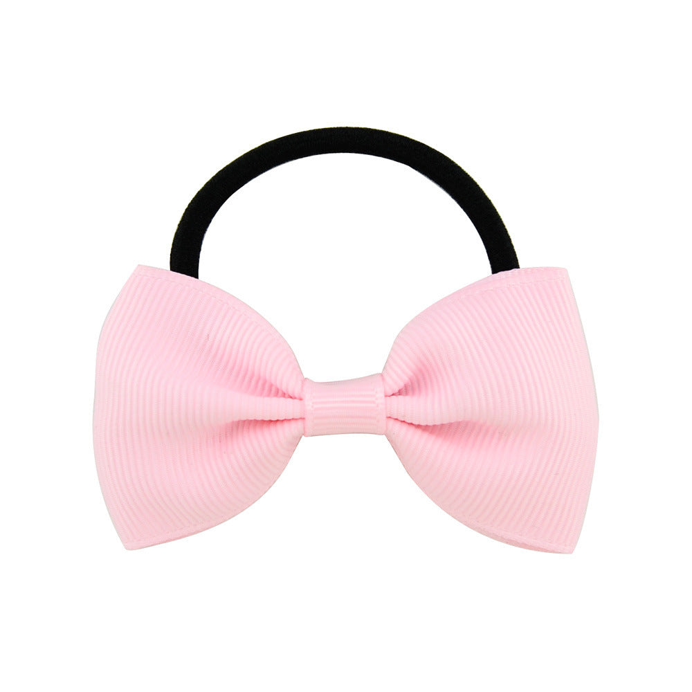 HKM-539475 Fashionable Children's Bow Hair Circle for Girls - Soft Elastic Hoop, 4.5cm Diameter