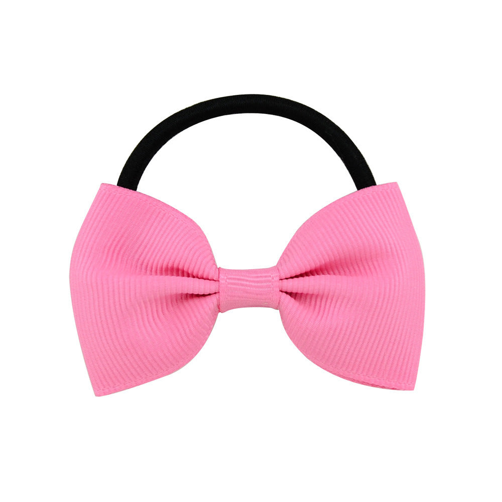 HKM-539475 Fashionable Children's Bow Hair Circle for Girls - Soft Elastic Hoop, 4.5cm Diameter