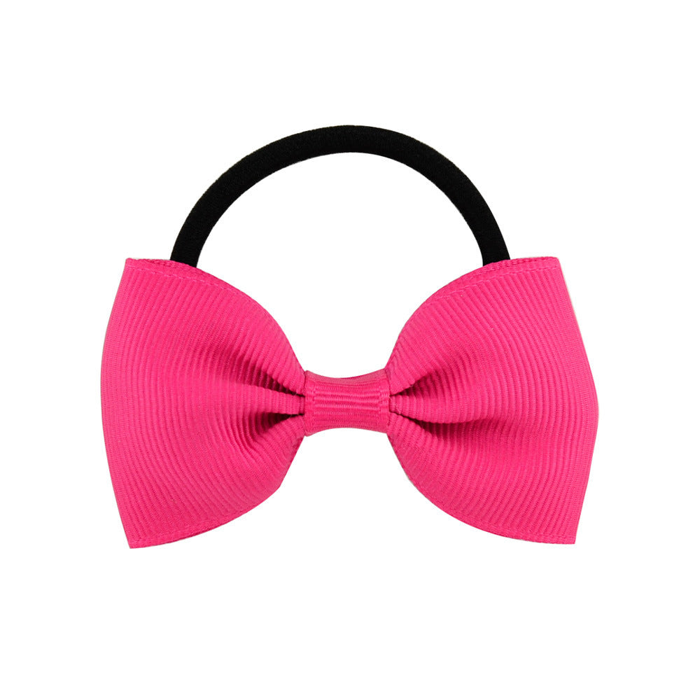 HKM-539475 Fashionable Children's Bow Hair Circle for Girls - Soft Elastic Hoop, 4.5cm Diameter
