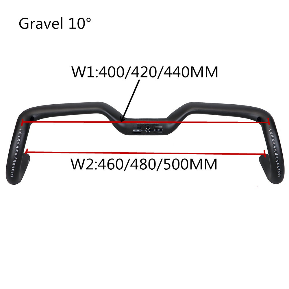 HKM-668179 Carbon Fiber Bent Handlebar with Large Outer Swing Angle