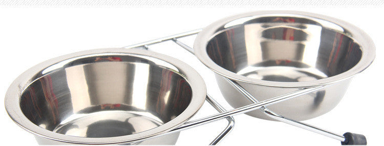 HKM-324179 Stainless Steel Non-Slip Pet Bowl with Bracket - Available in Small, Medium, and Large Sizes