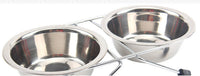 HKM-324179 Stainless Steel Non-Slip Pet Bowl with Bracket - Available in Small, Medium, and Large Sizes