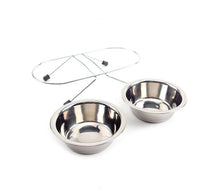 HKM-324179 Stainless Steel Non-Slip Pet Bowl with Bracket - Available in Small, Medium, and Large Sizes
