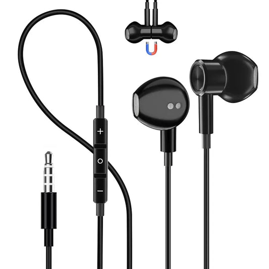 KTX-108307 3.5mm Wired In-Ear Headphones with Microphone and Volume Control for iPhone and Samsung